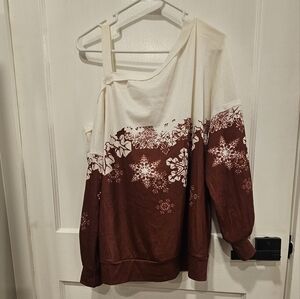 Christmas/Winter Off-the-shoulder Sweatshirt